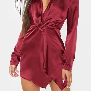 Satin pretty little thing red dress
